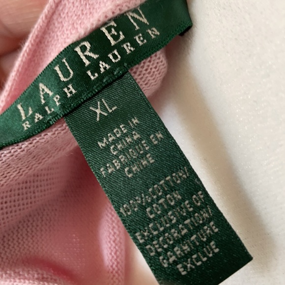 Ralph Lauren Long Sleeve Cardigan Pink Sz. XL - Picture 3 of 4